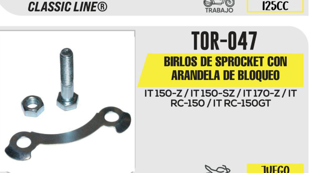 BIRLOS DE SPROCKET CON ARANDELA DE BLOQUEO