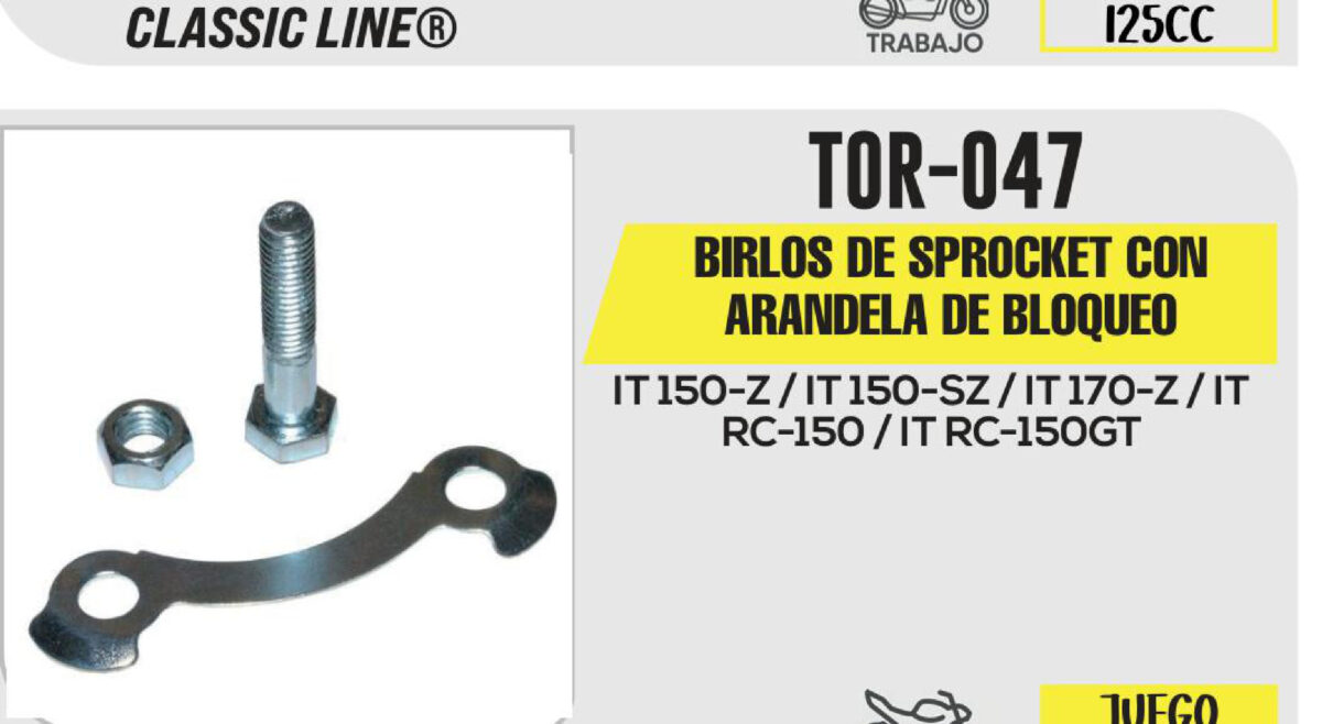 BIRLOS DE SPROCKET CON ARANDELA DE BLOQUEO