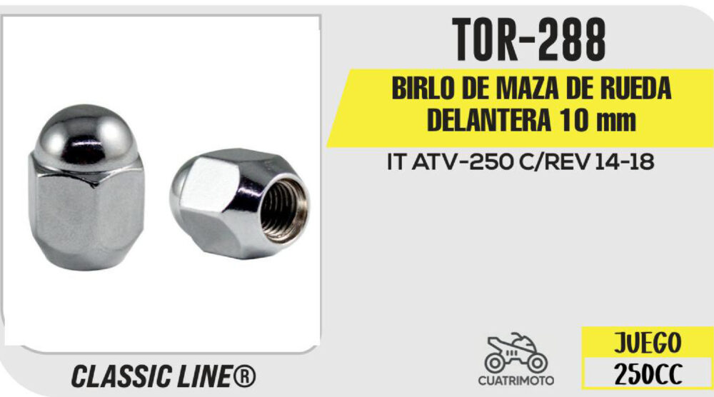 BIRLO DE MAZA RUEDA DELANTERA CROMADO 10mm