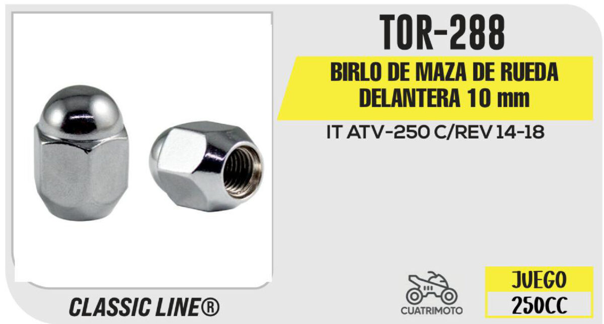 BIRLO DE MAZA RUEDA DELANTERA CROMADO 10mm