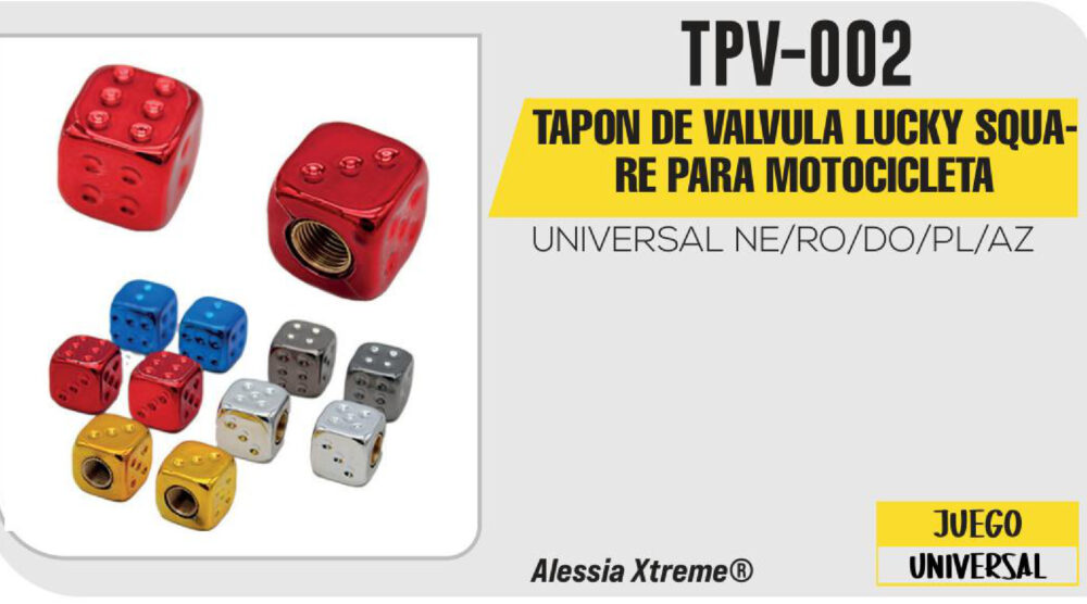 TAPON DE VALVULA LUCKY SQUARE PARA MOTOCICLETA