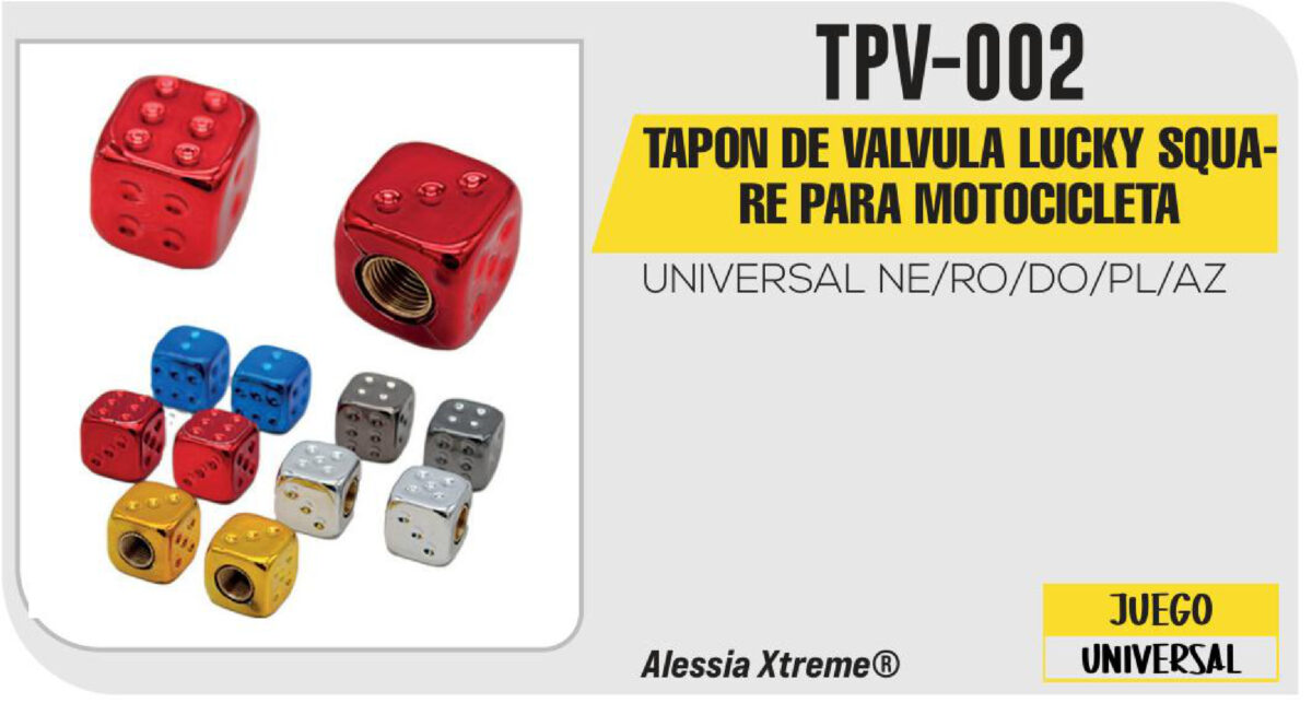 TAPON DE VALVULA LUCKY SQUARE PARA MOTOCICLETA