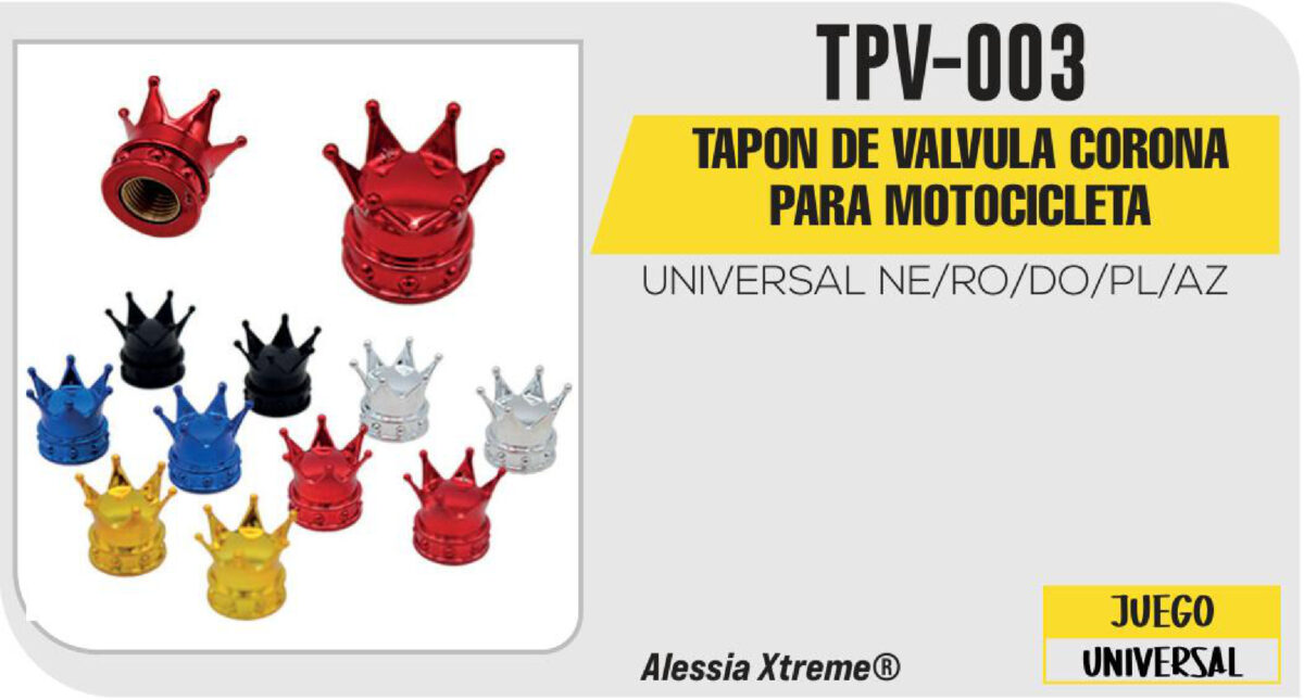 TAPON DE VALVULA CORONA PARA MOTOCICLETA
