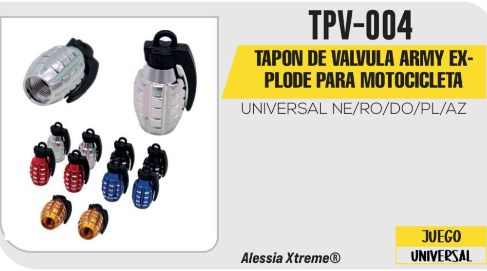 TAPON DE VALVULA ARMY EXPLODE PARA MOTOCICLETA
