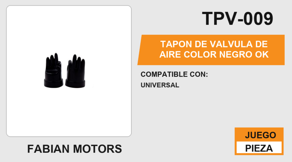 TAPON DE VALVULA DE AIRE COLOR NEGRO OK