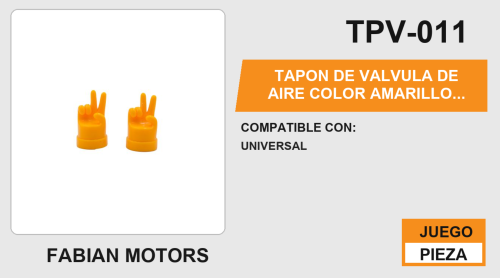 TAPON DE VALVULA DE AIRE COLOR AMARILLO LOVE AND PEACE