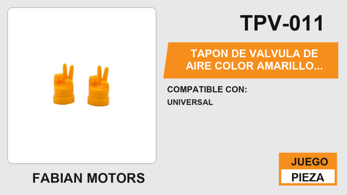 TAPON DE VALVULA DE AIRE COLOR AMARILLO LOVE AND PEACE
