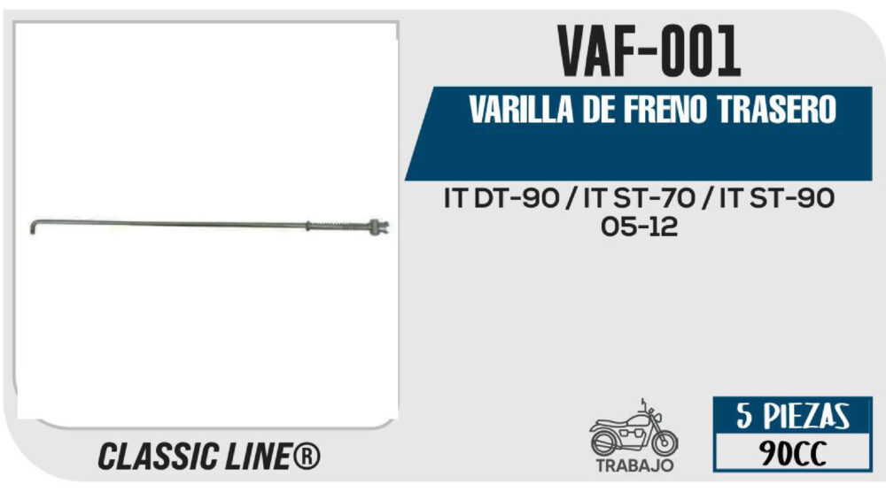 VARILLA DE FRENO TRASERO