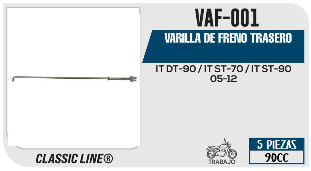 VARILLA DE FRENO TRASERO