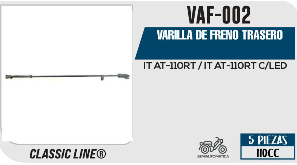 VARILLA DE FRENO TRASERO