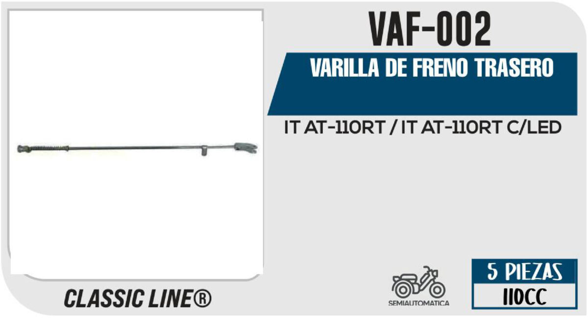 VARILLA DE FRENO TRASERO