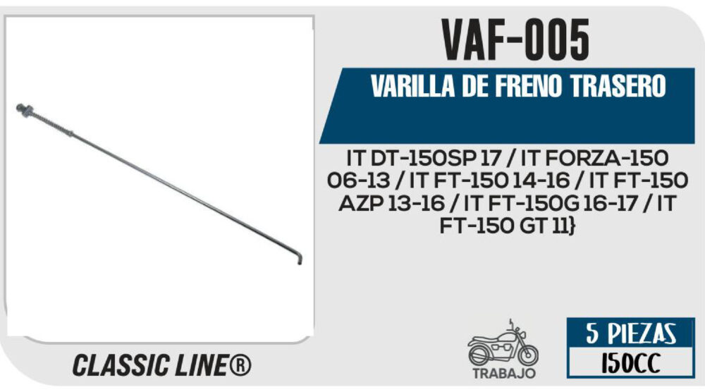 VARILLA DE FRENO TRASERO