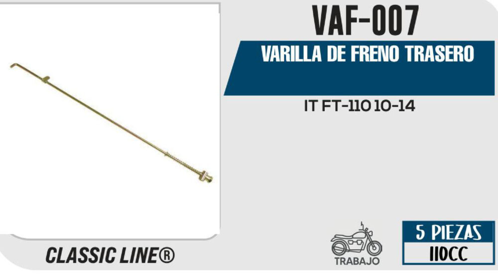 VARILLA DE FRENO TRASERO