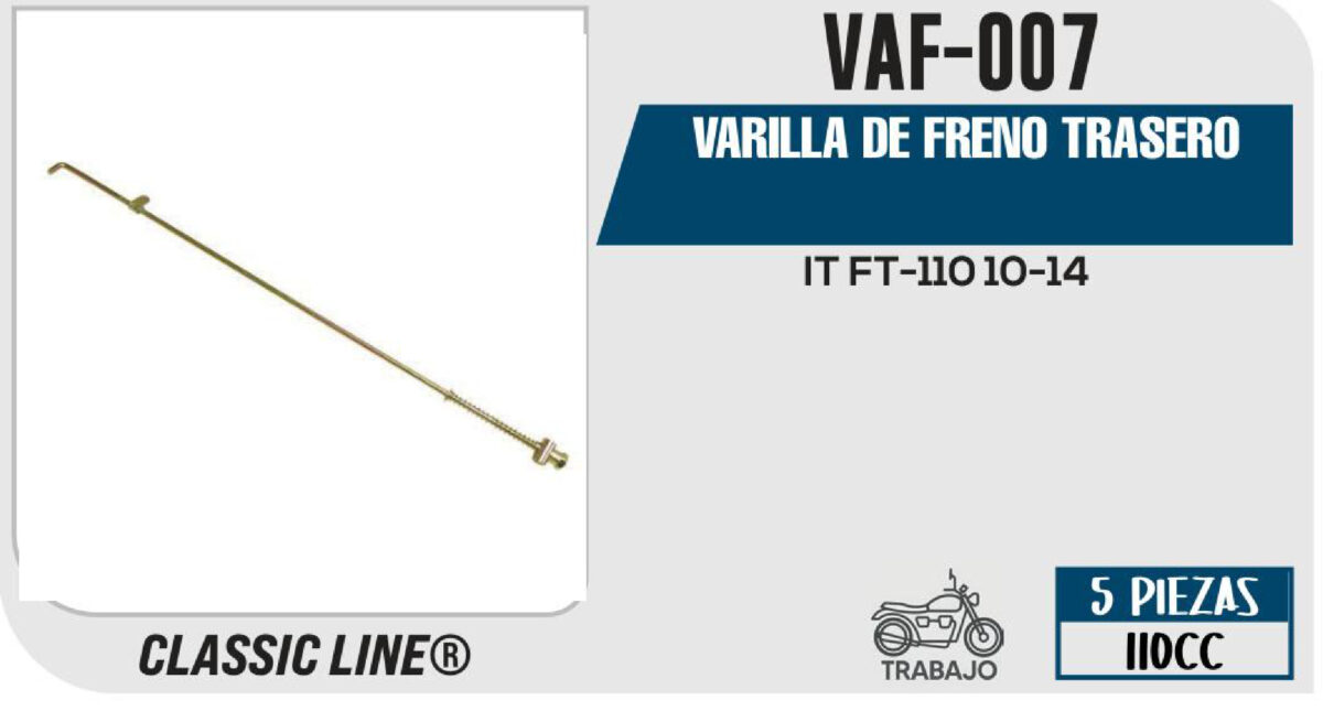 VARILLA DE FRENO TRASERO