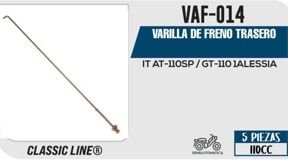 VARILLA DE FRENO TRASERO