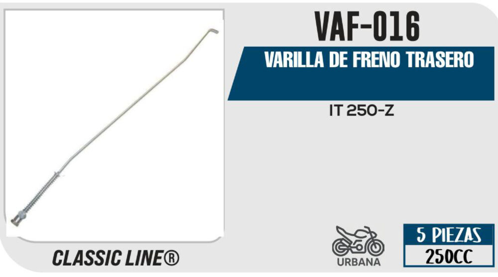 VARILLA DE FRENO TRASERO
