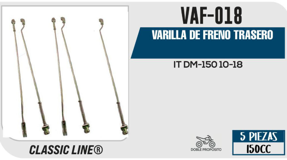 VARILLA DE FRENO TRASERO