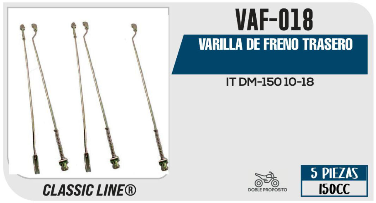 VARILLA DE FRENO TRASERO