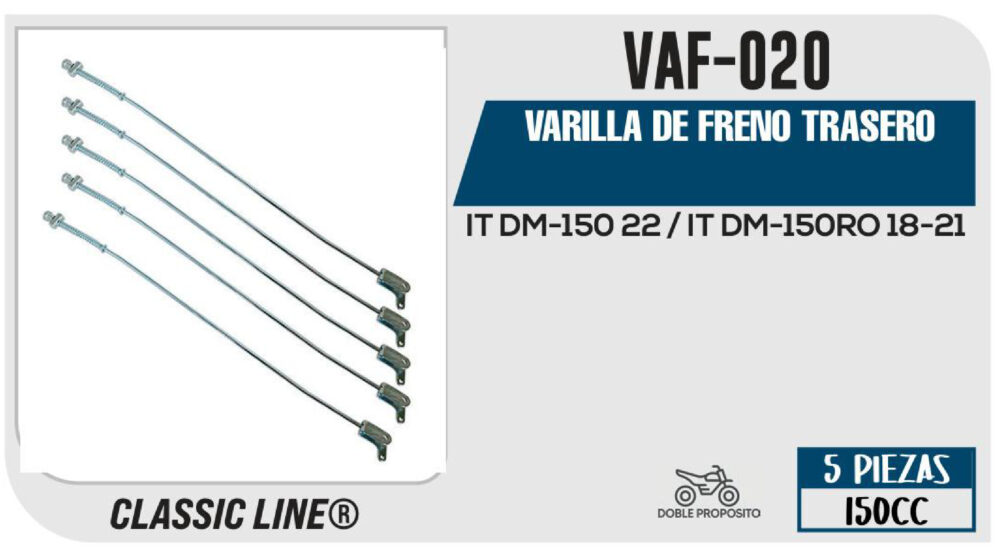 VARILLA DE FRENO TRASERO