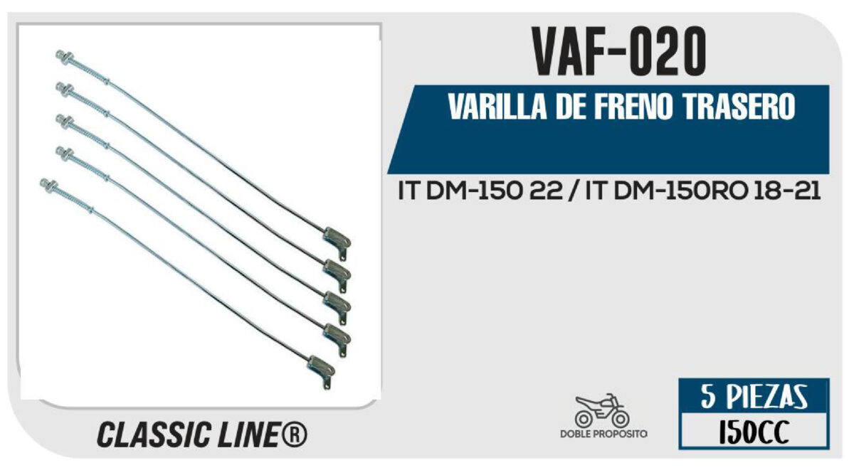 VARILLA DE FRENO TRASERO