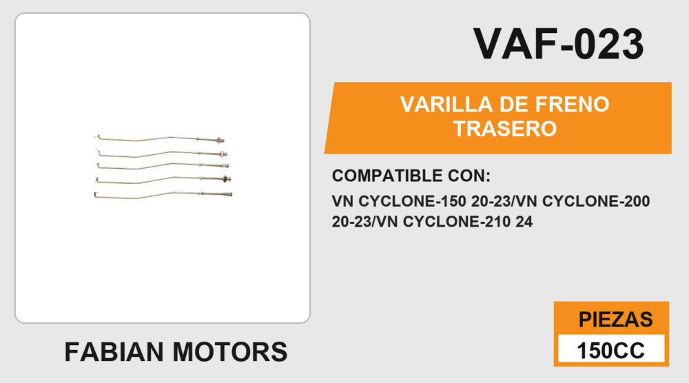 VARILLA DE FRENO TRASERO