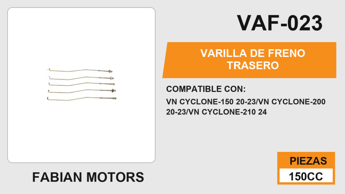 VARILLA DE FRENO TRASERO