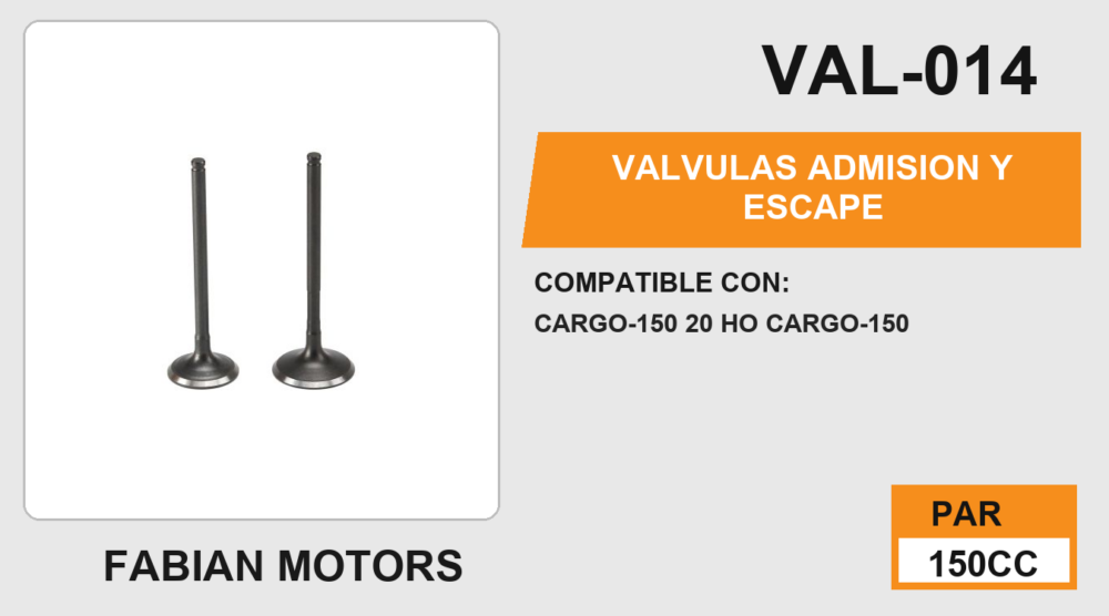VALVULAS ADMISION Y ESCAPE
