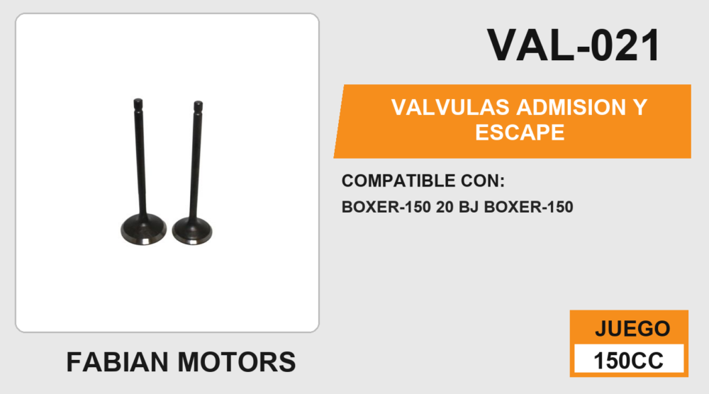 VALVULAS ADMISION Y ESCAPE