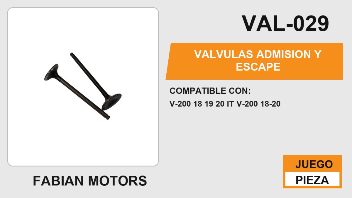 VALVULAS ADMISION Y ESCAPE