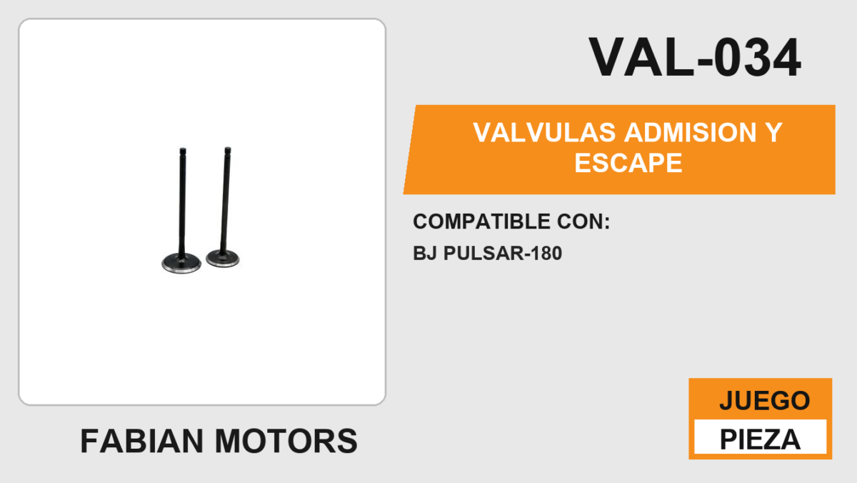 VALVULAS ADMISION Y ESCAPE