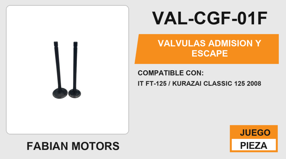 VALVULAS ADMISION Y ESCAPE