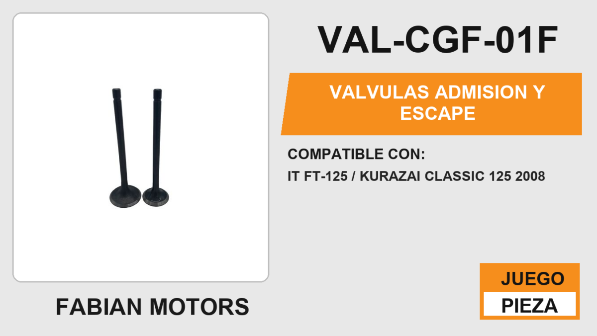 VALVULAS ADMISION Y ESCAPE
