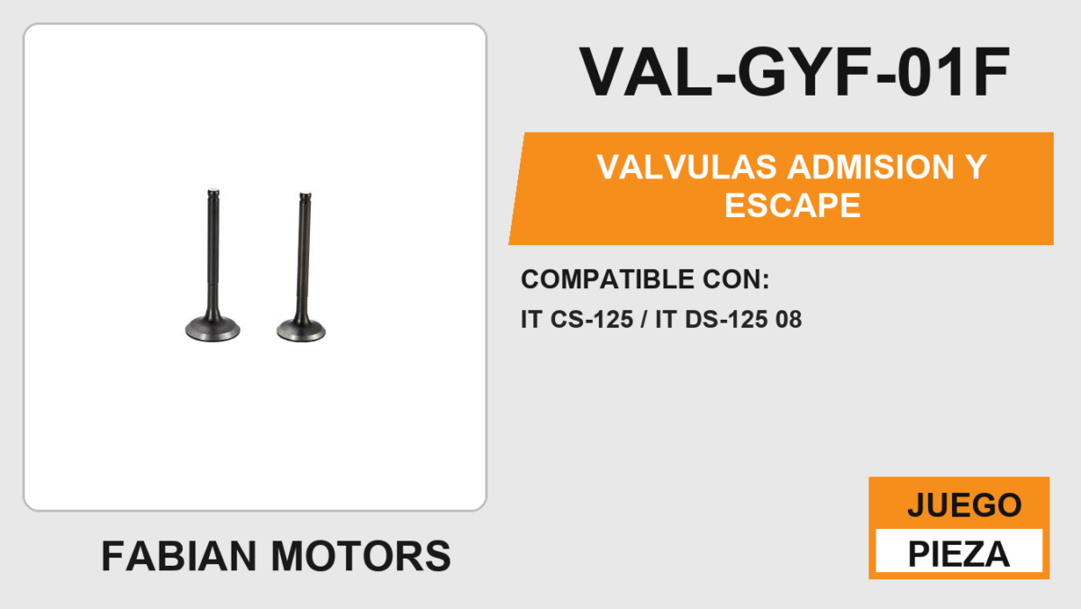 VALVULAS ADMISION Y ESCAPE