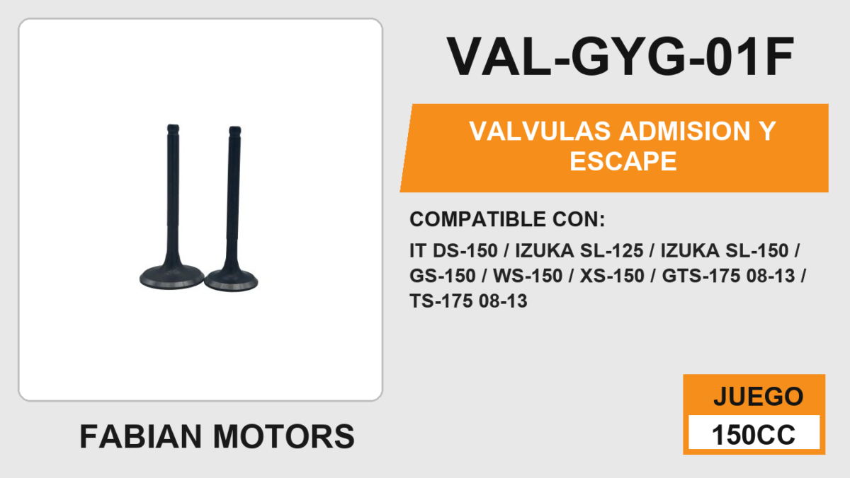 VALVULAS ADMISION Y ESCAPE