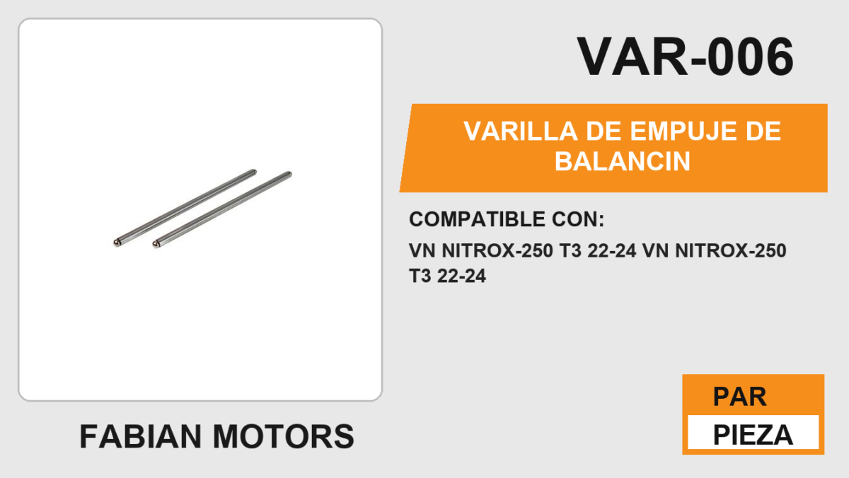 VARILLA DE EMPUJE DE BALANCIN