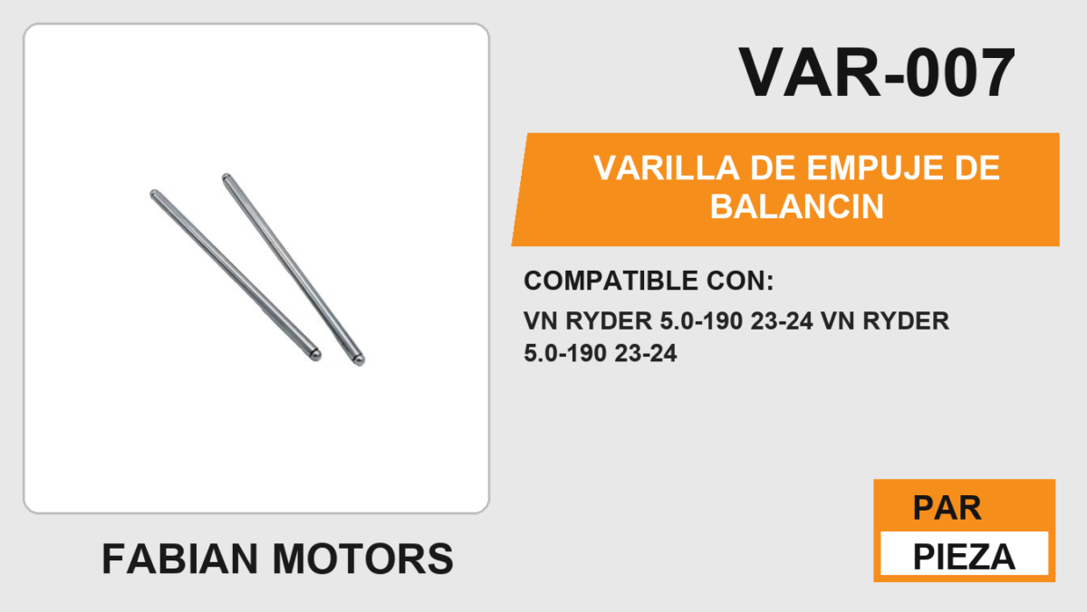 VARILLA DE EMPUJE DE BALANCIN