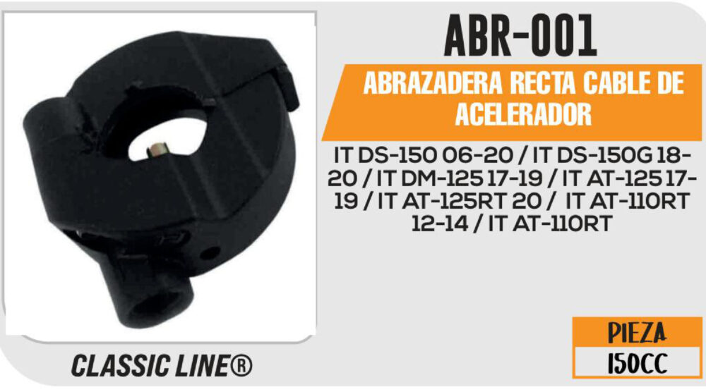 ABRAZADERA CABLE ACELERADOR RECTA