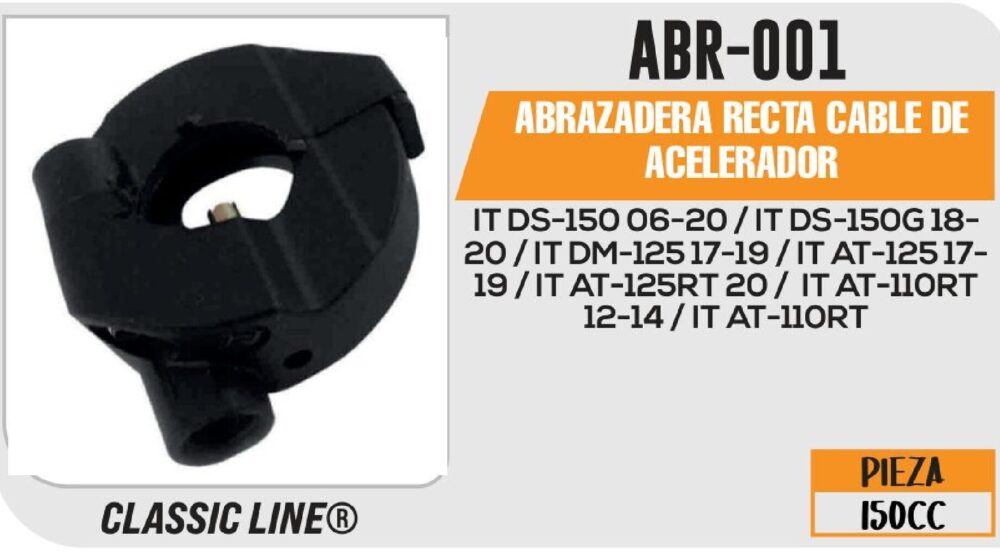 ABRAZADERA RECTA CABLE DE ACELERADOR / ABR-001