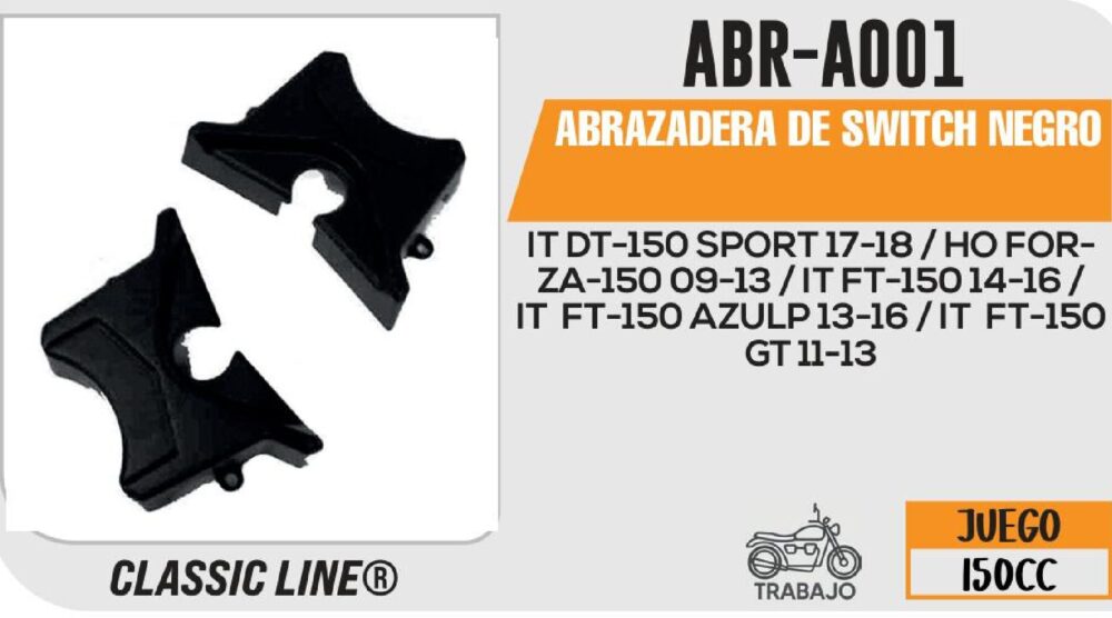 POWER - ABRAZADERA DE SWITCH NEGRO / ABR-A001