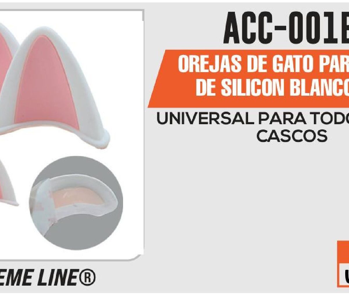 OREJAS DE GATO PARA CASCO DE SILICON BLANCO/ROSA