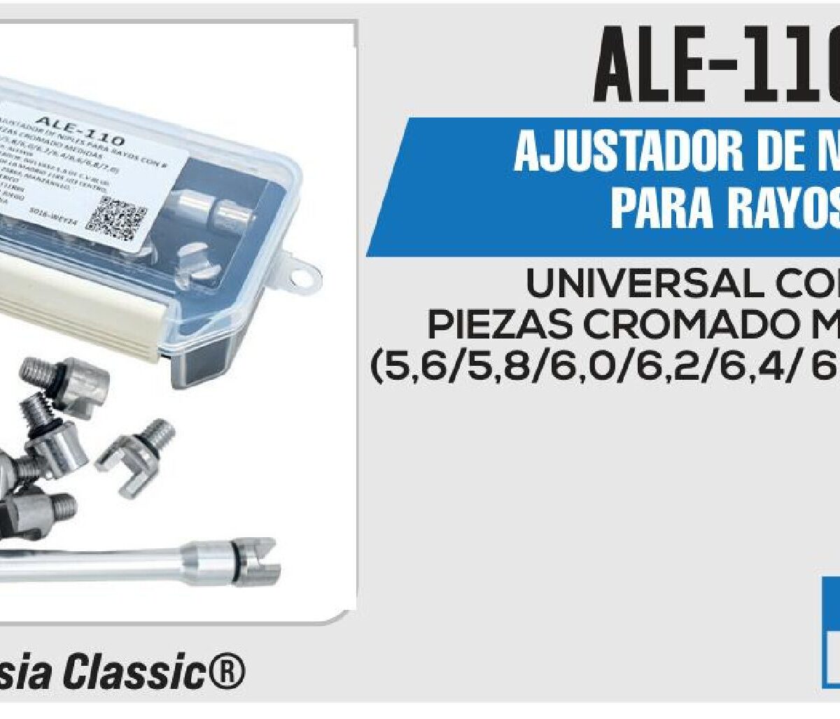 AJUSTADOR DE NIPLES PARA RAYOS CON 8 PIEZAS CROMADO MEDIDAS (5,6/5,8/6,0/6,2/6,4/6,6/6,8/7,0)