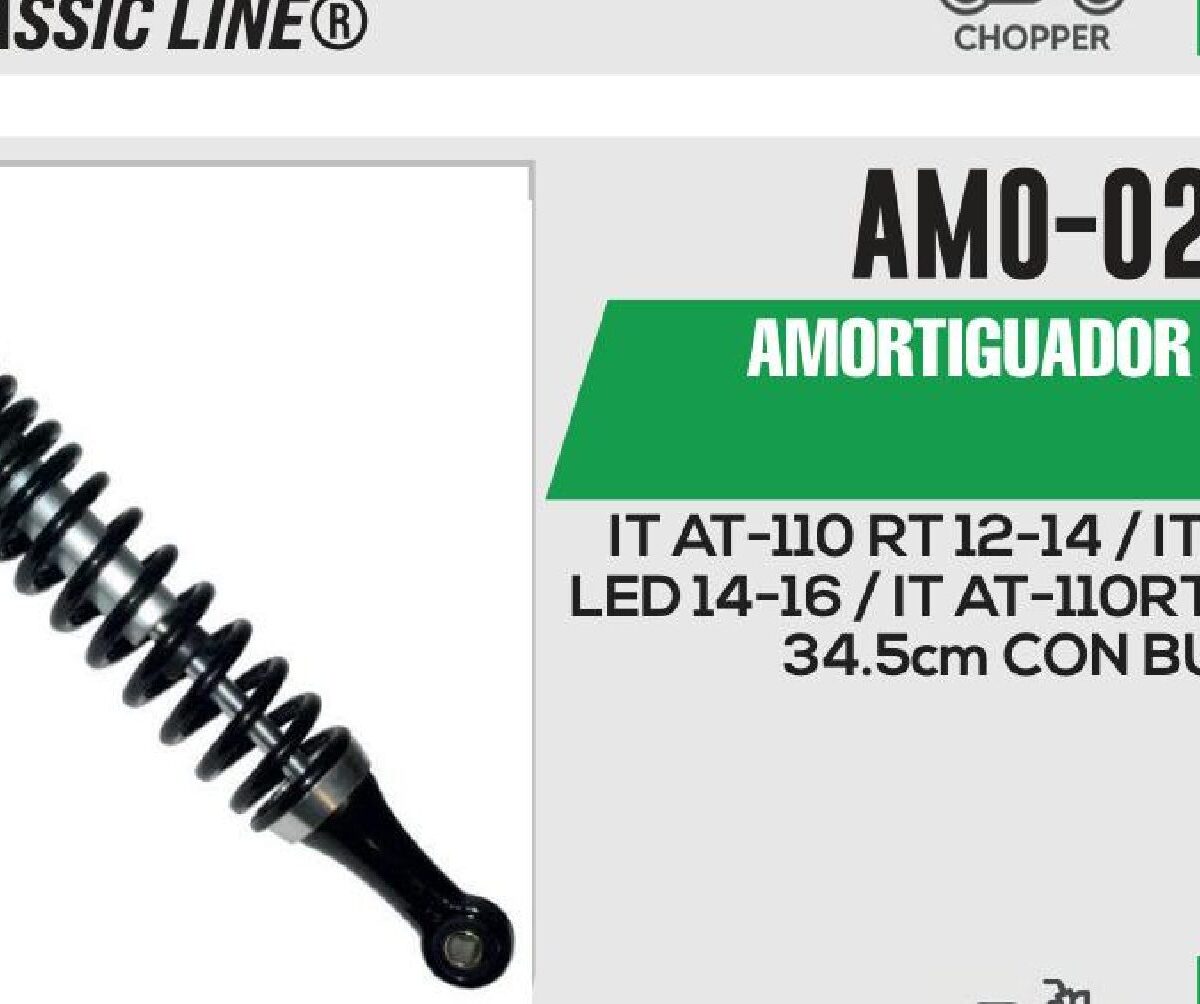 AMORTIGUADOR NEGRO / 345mm CON BUJE