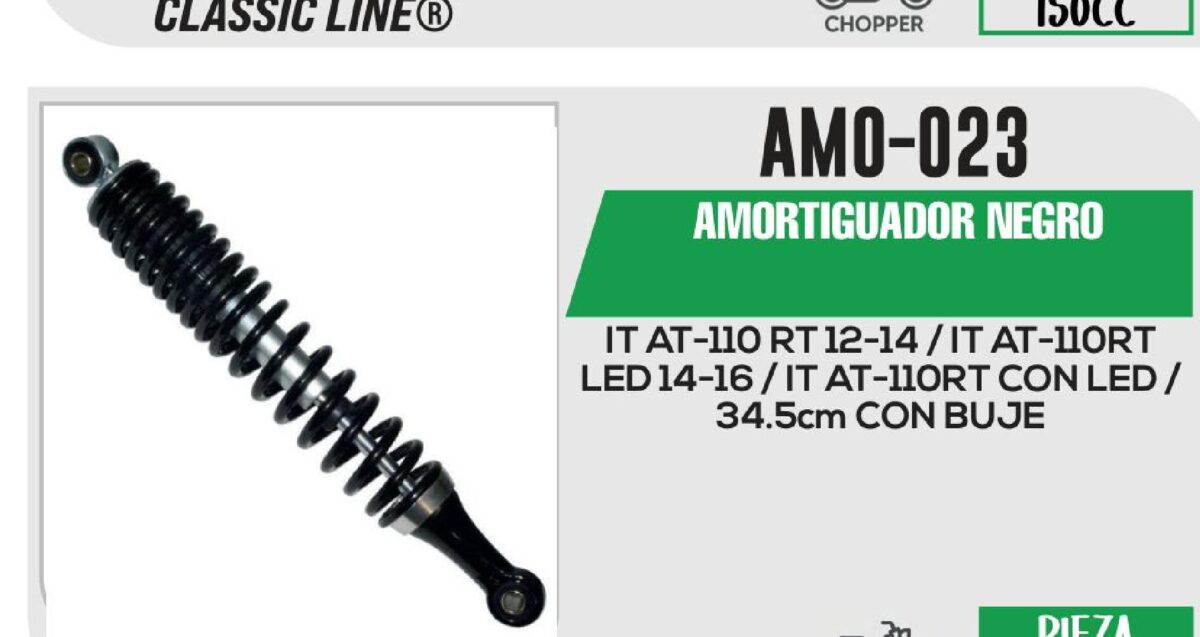 AMORTIGUADOR NEGRO / 345mm CON BUJE