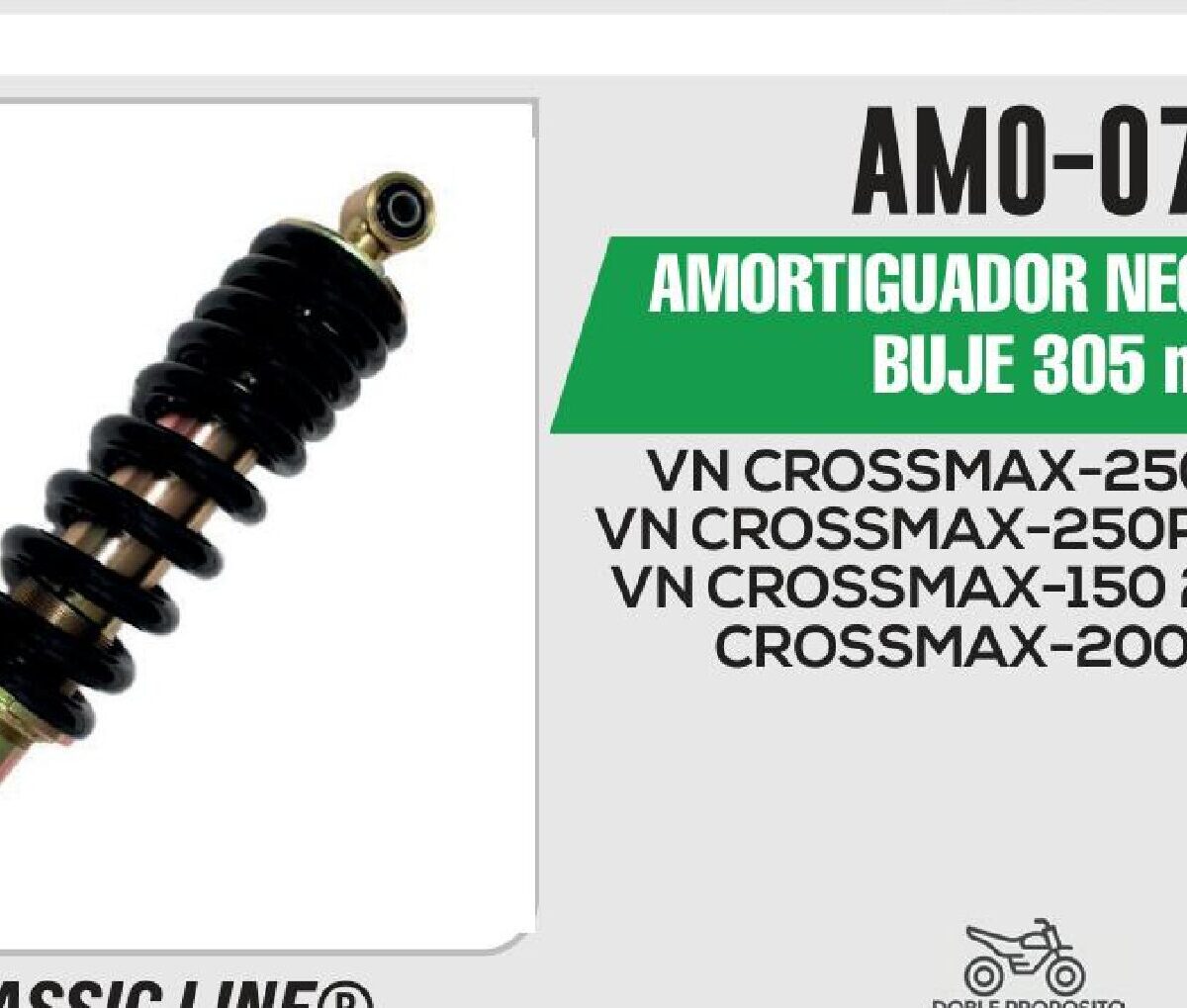 AMORTIGUADOR BUJE-BUJE 305 mm NEGRO