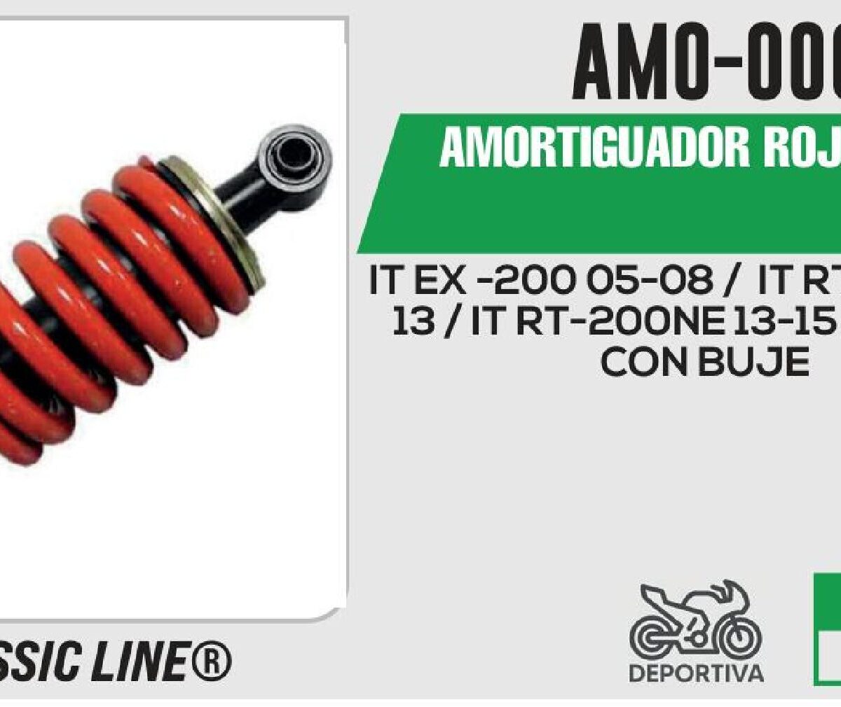 AMORTIGUADOR ROJO LARGO / 245mm CON BUJE