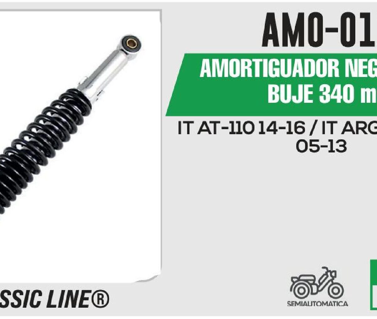 AMORTIGUADOR CROMADO / BUJE 34cm