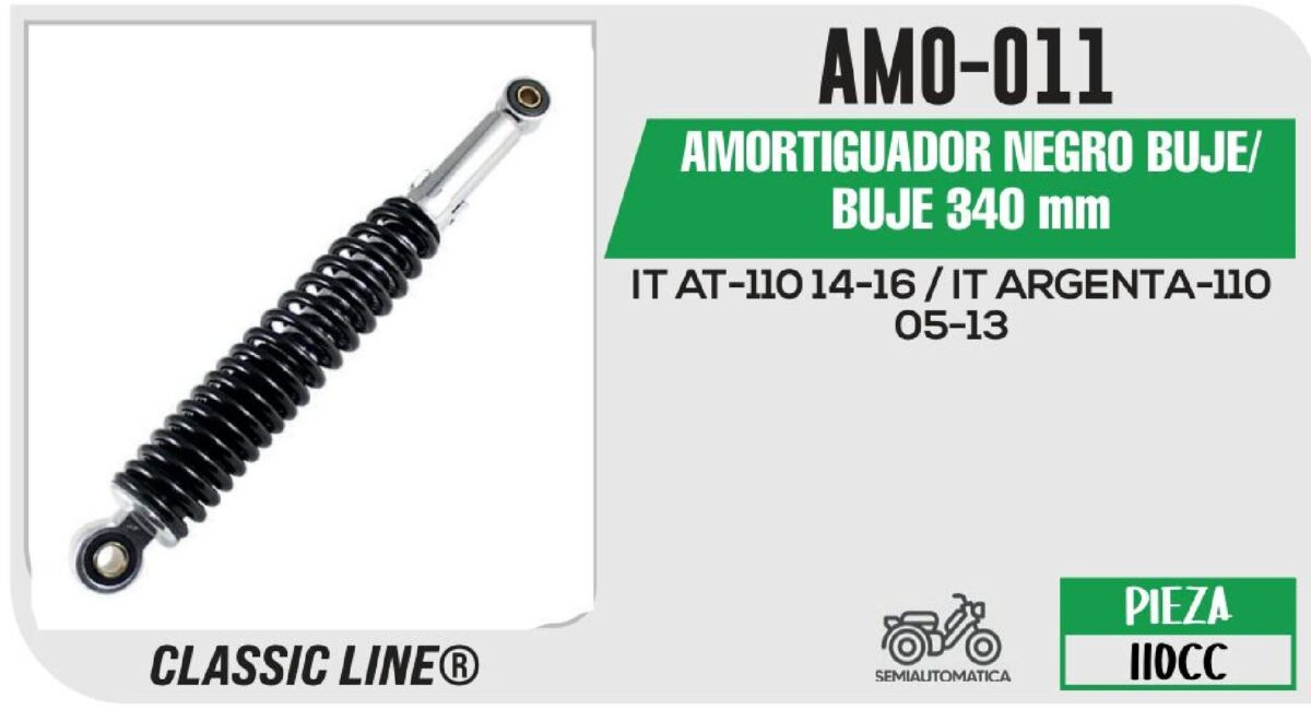 AMORTIGUADOR CROMADO / BUJE 34cm