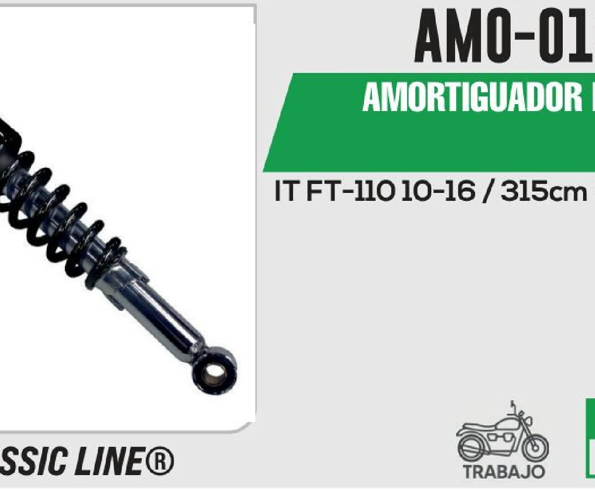 AMORTIGUADOR NEGRO / 315mm CON BUJE