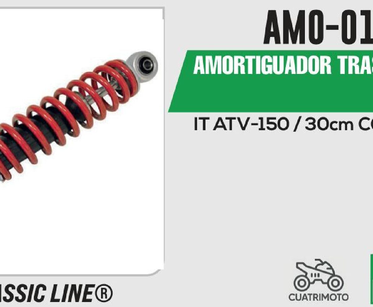 AMORTIGUADOR ROJO C/NEGRO / 30cm CON BUJE
