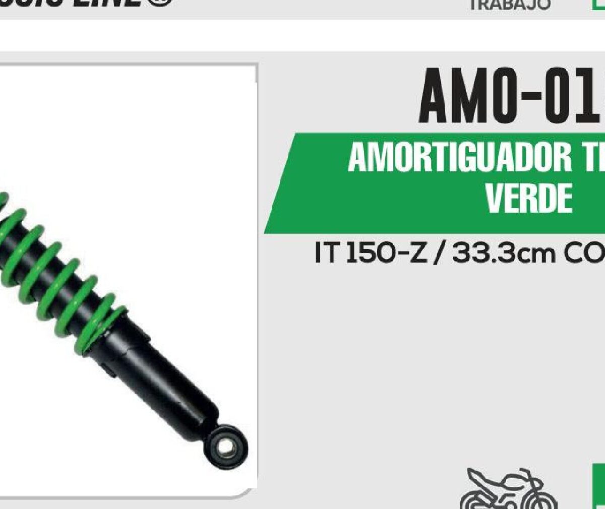 AMORTIGUADOR VERDE / 333mm CON BUJE